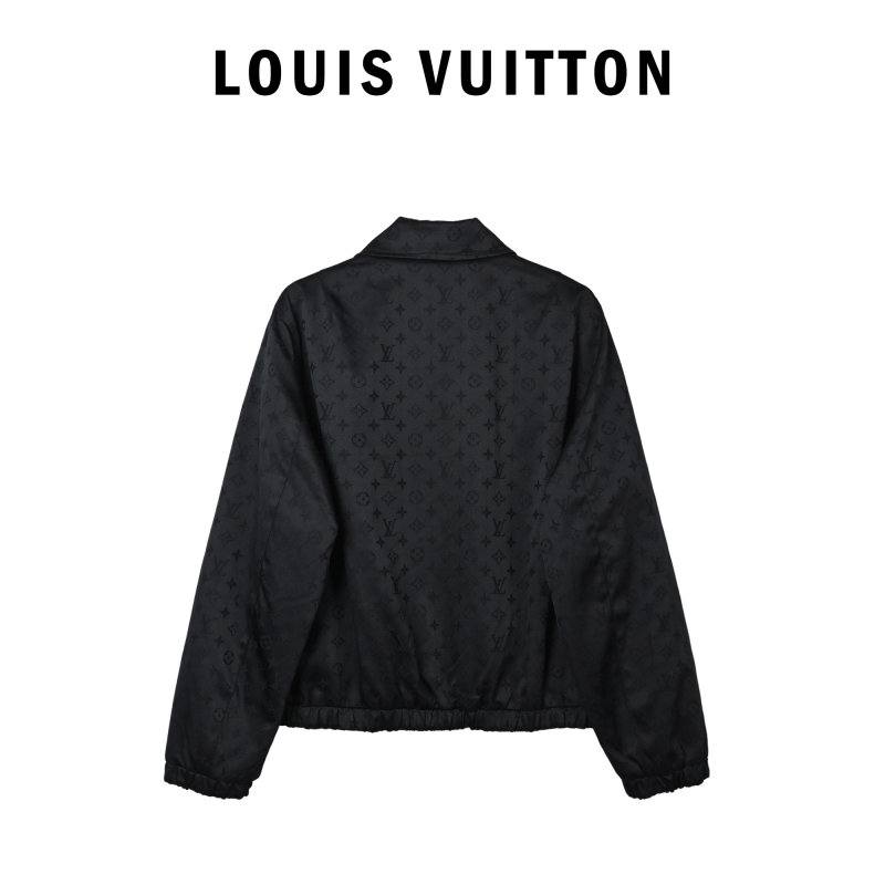 Louis Vuitton Black Leather Jacket with Contrast Collar view