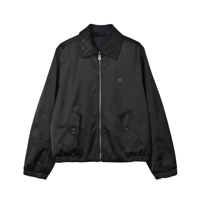 Louis Vuitton Black Leather Jacket with Contrast Collar view