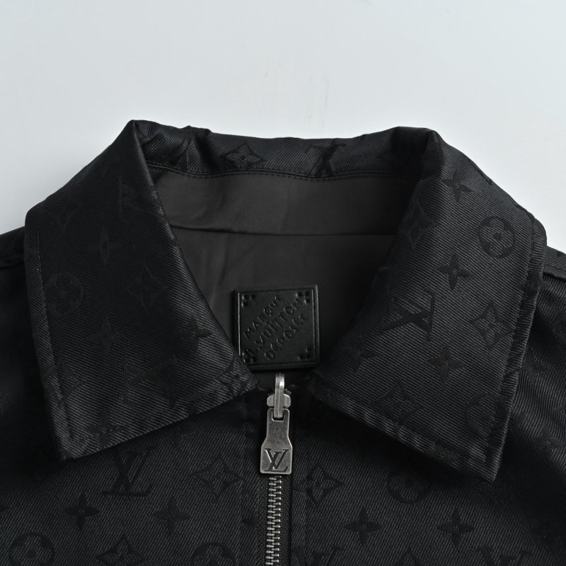 Louis Vuitton Black Leather Jacket with Contrast Collar view
