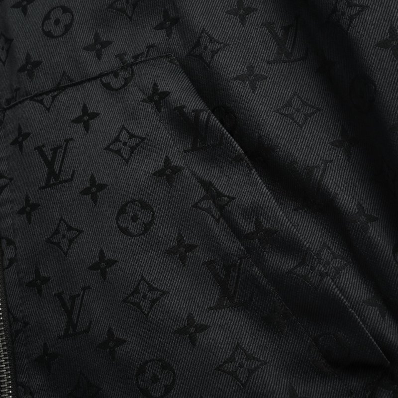 Louis Vuitton Black Leather Jacket with Contrast Collar view