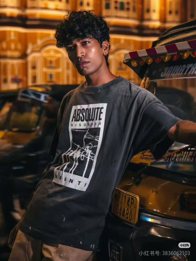 Absolute Disorder Saint Black Graphic T-Shirt view