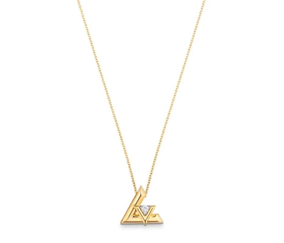 Louis Vuitton Double V Diamond Pendant Necklace Silver view