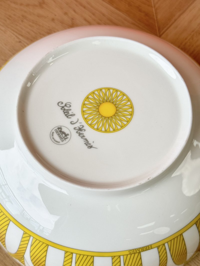 Hermès Paris Gold & White Ceramic Soup Bowl view