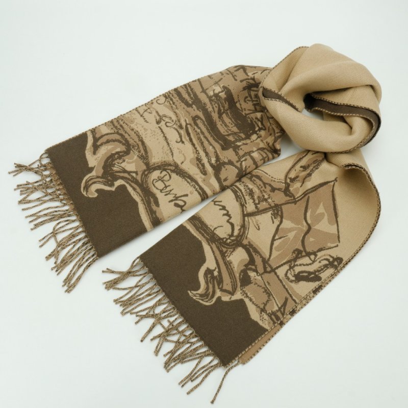 Burberry Knight Horse Cashmere Scarf Beige view