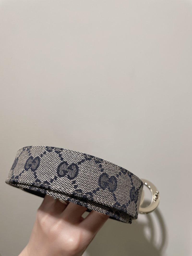 Gucci GG Marmont Narrow Blue Flower Belt view