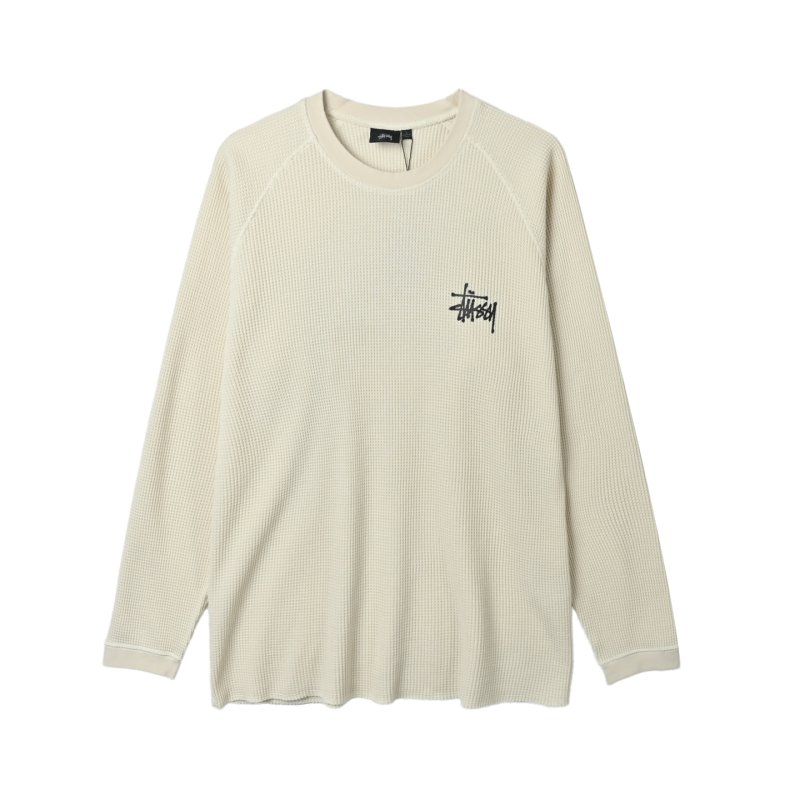 Stüssy Cream Ribbed Long Sleeve Graphic Tee view