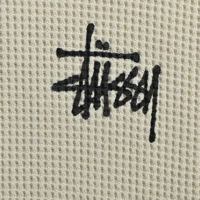 Stüssy Cream Ribbed Long Sleeve Graphic Tee view