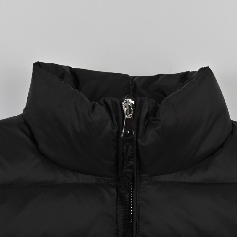 Moncler Black Quilted Down Puffer Jacket with Knit Sleeves view