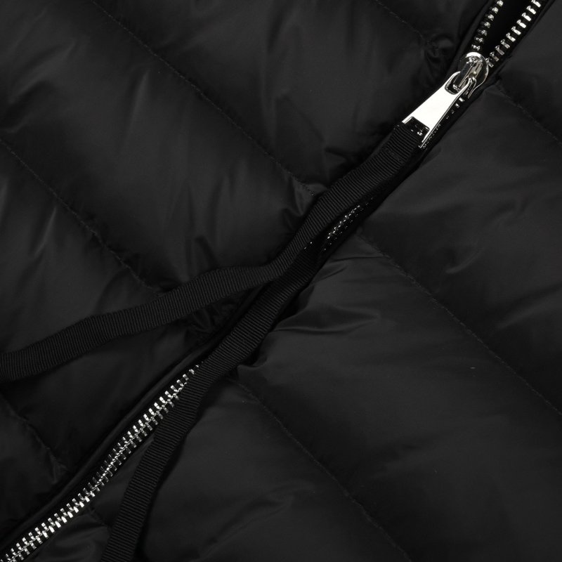 Moncler Black Quilted Down Puffer Jacket with Knit Sleeves view