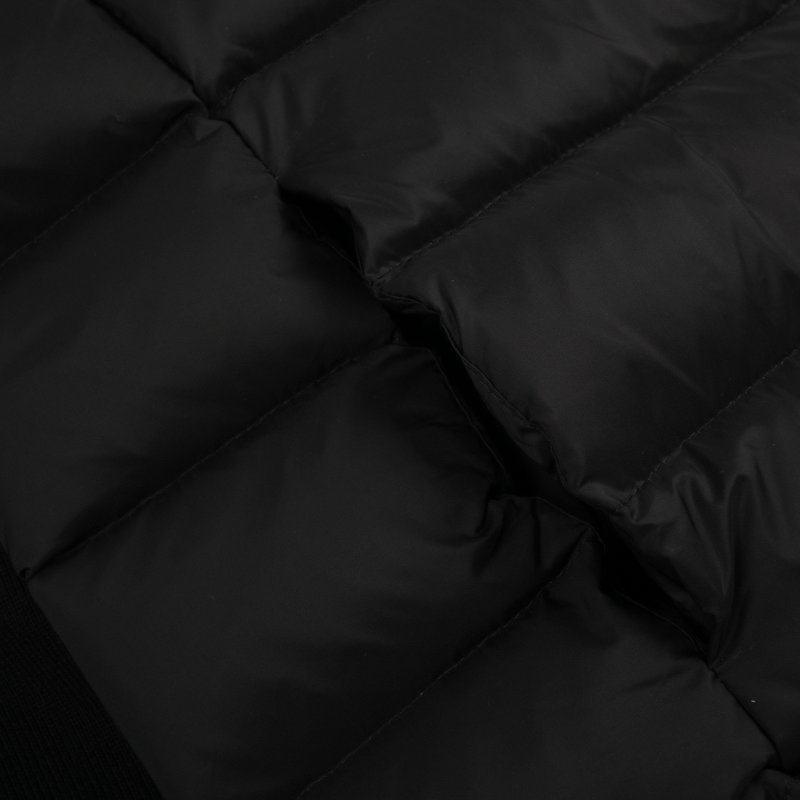 Moncler Black Quilted Down Puffer Jacket with Knit Sleeves view