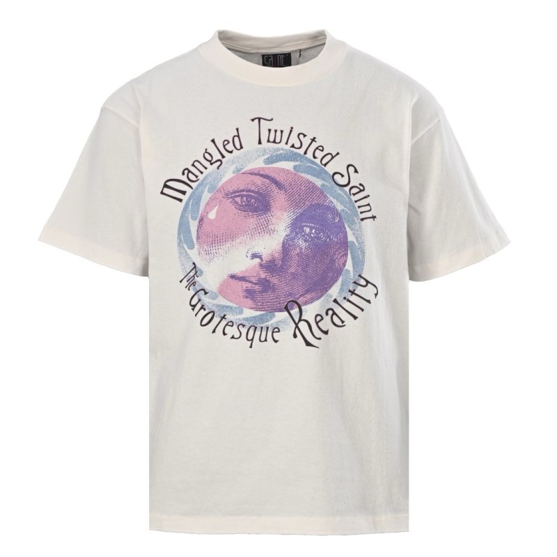 Cream Graphic Print Short Sleeve T-Shirt view