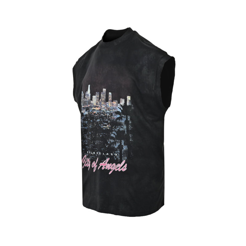 Black Cityscape Graphic Print Sleeveless T-Shirt view