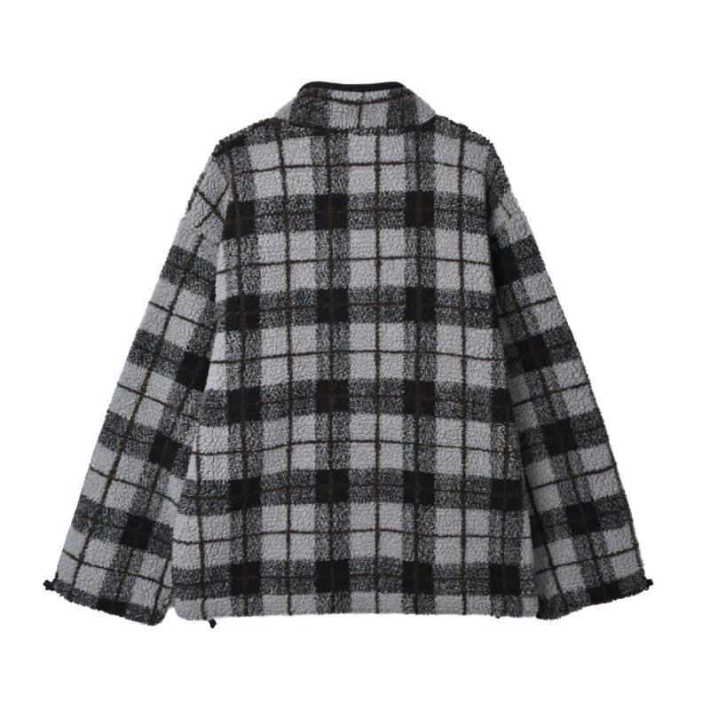 Miu Miu Black & Grey Plaid Wool Jacket view