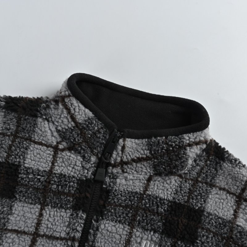 Miu Miu Black & Grey Plaid Wool Jacket view