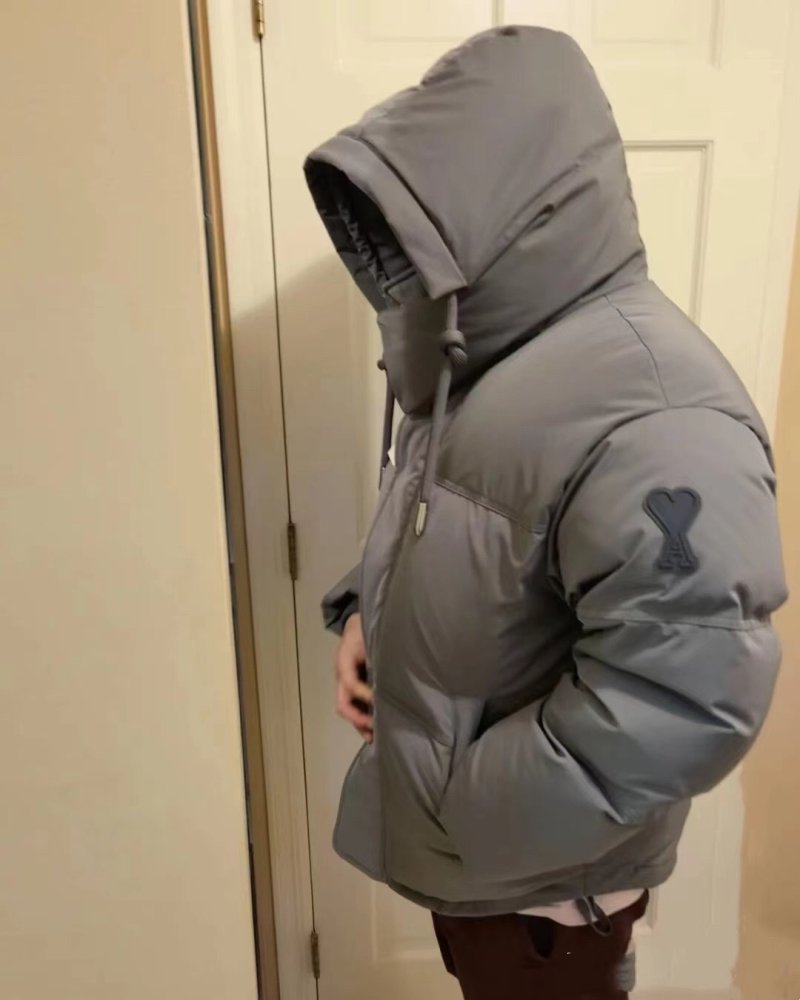 Oversized Puffer Down Jacket - Grey view