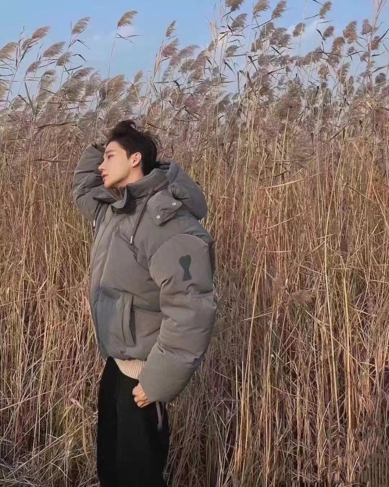 Oversized Puffer Down Jacket - Grey view