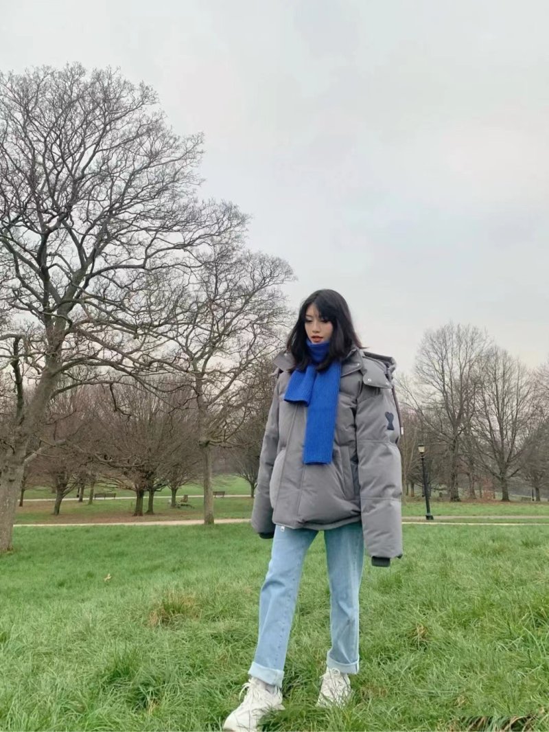 Oversized Puffer Down Jacket - Grey view