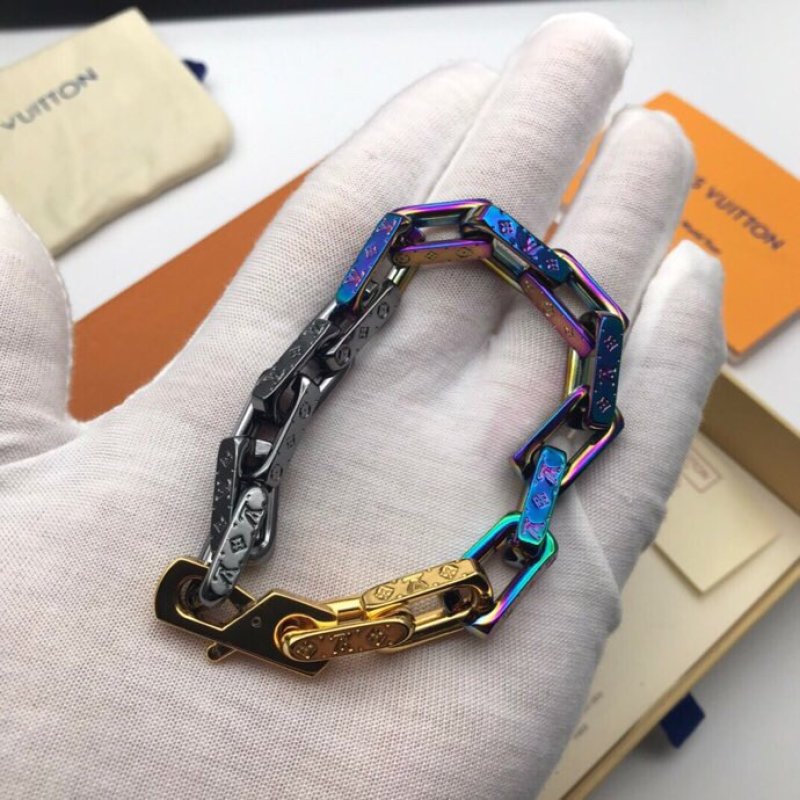 Louis Vuitton Monogram Iridescent Chain Bracelet Gold view