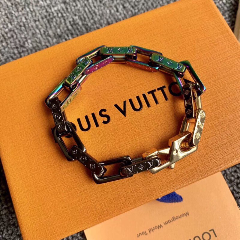 Louis Vuitton Monogram Iridescent Chain Bracelet Gold view