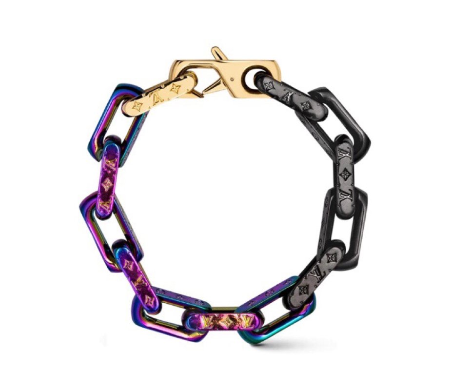 Louis Vuitton Monogram Iridescent Chain Bracelet Gold view