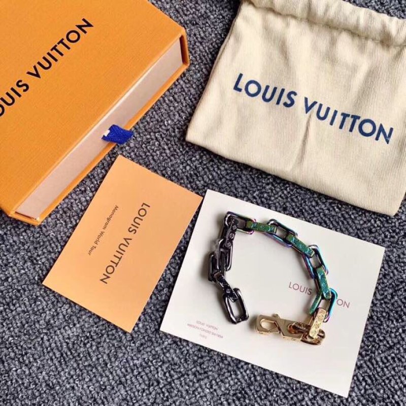 Louis Vuitton Monogram Iridescent Chain Bracelet Gold view