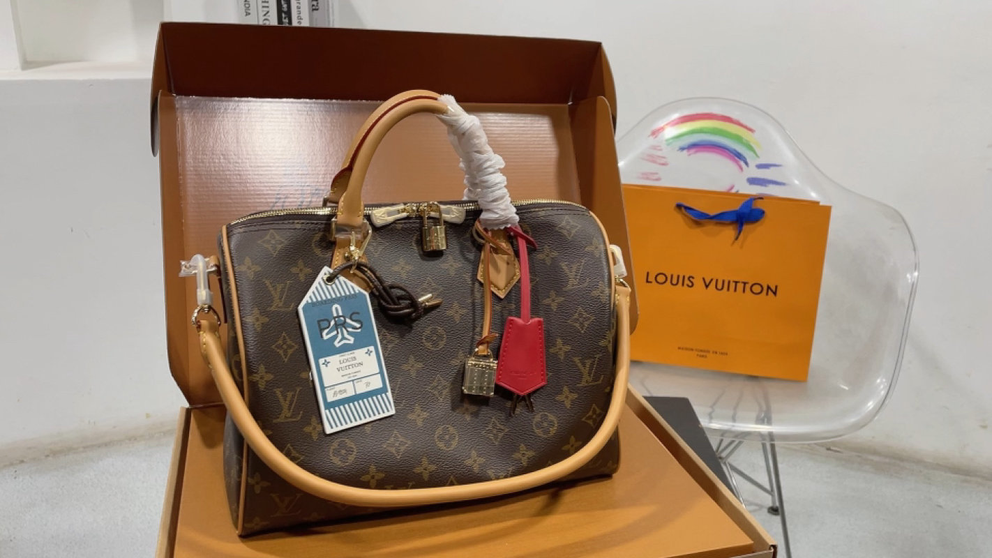 Louis Vuitton Monogram Speedy Handbag Brown