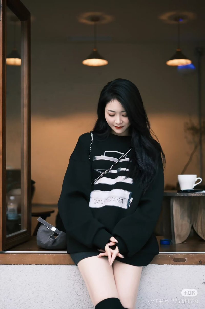 Balenciaga Black Graphic Logo Hoodie view