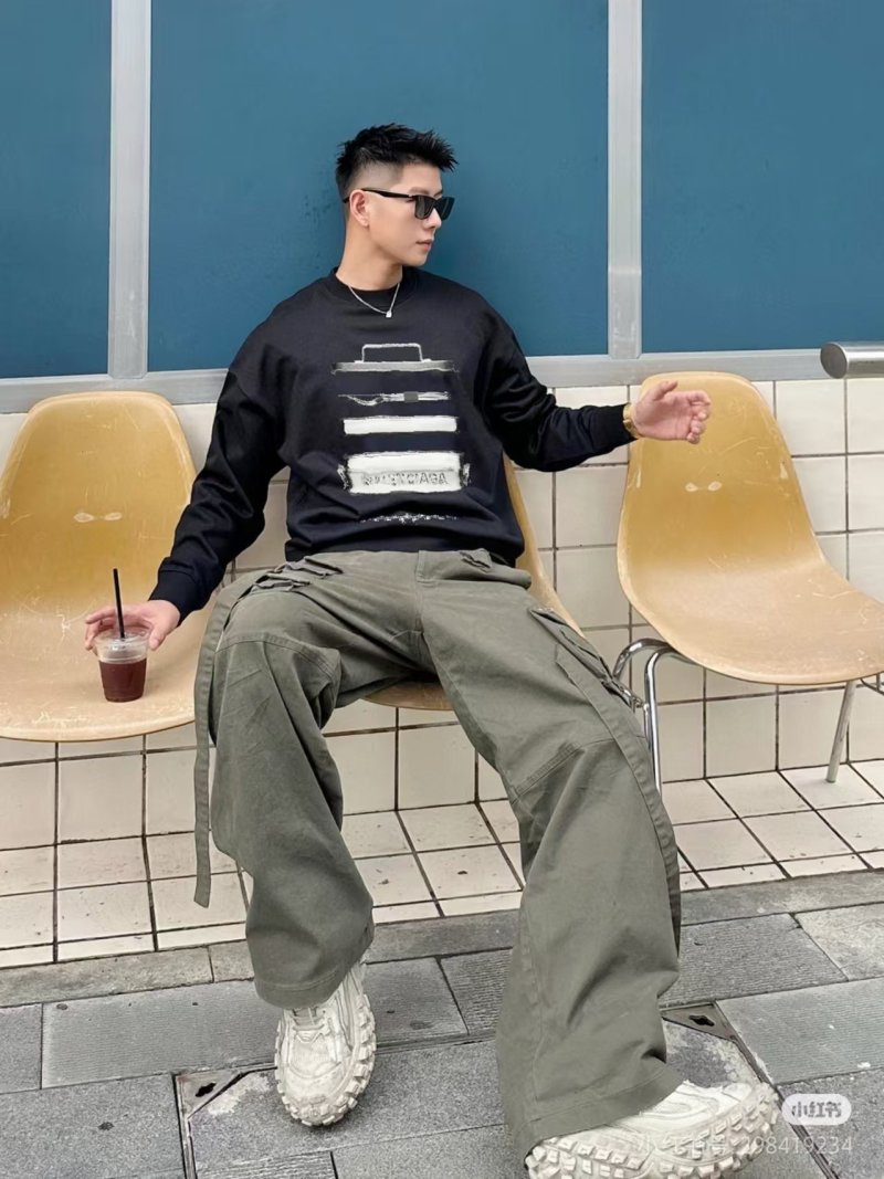 Balenciaga Black Graphic Logo Hoodie view