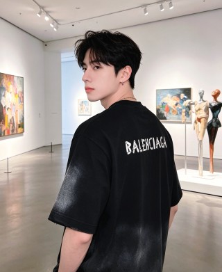 Balenciaga Black Distressed Oversized T-Shirt view 5