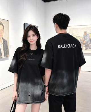Balenciaga Black Distressed Oversized T-Shirt view 9