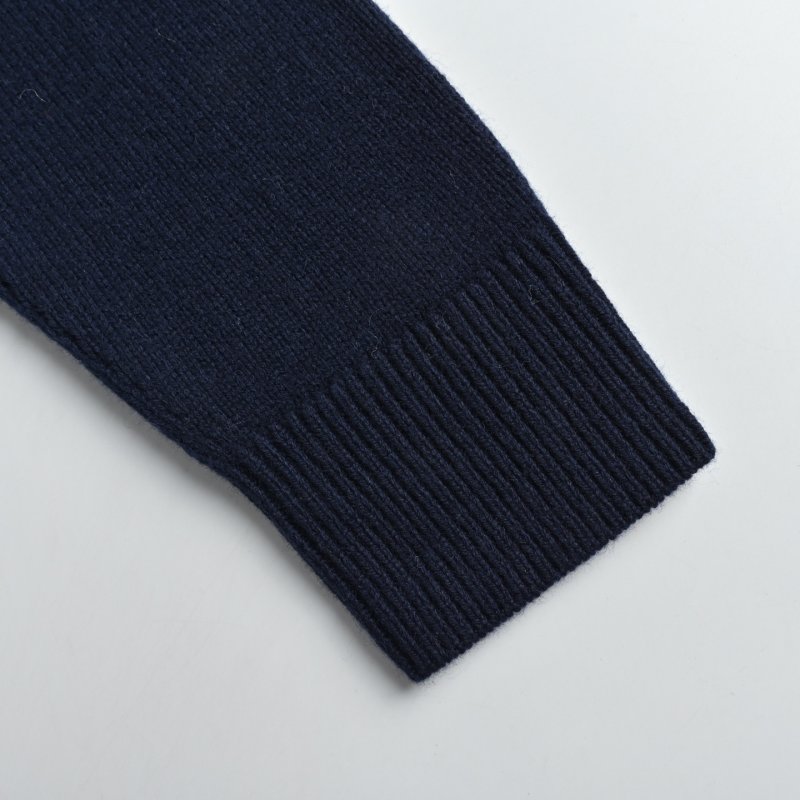 Navy Striped Sleeve Knit Sweater view