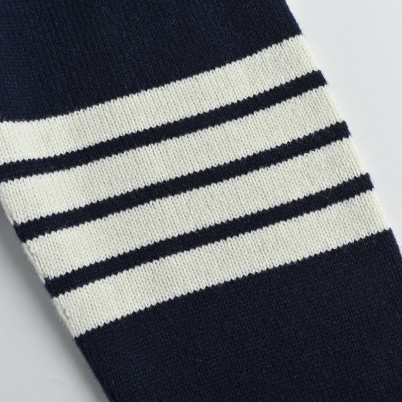 Navy Striped Sleeve Knit Sweater view