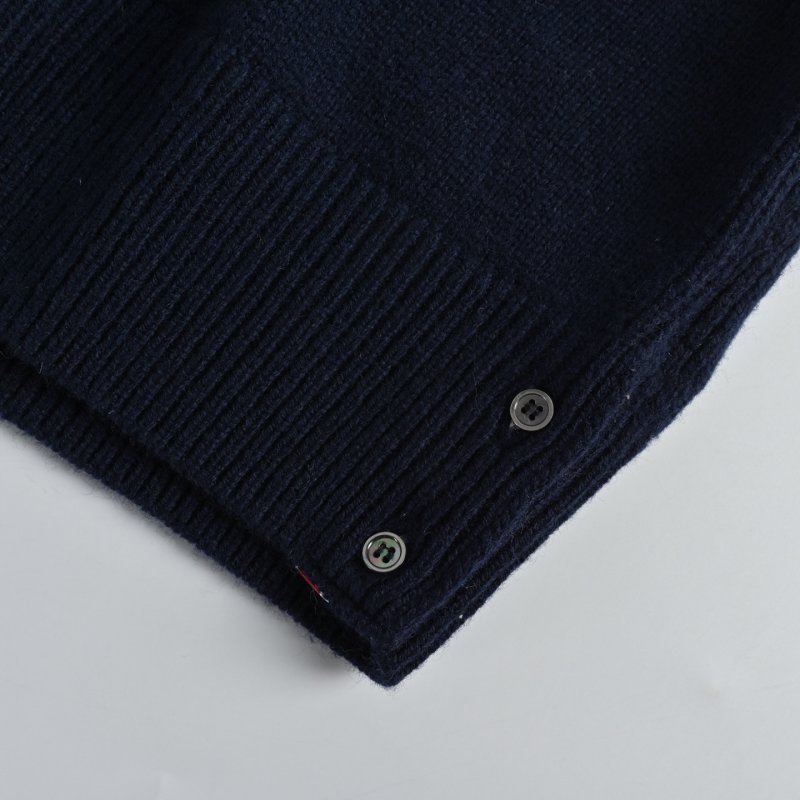 Navy Striped Sleeve Knit Sweater view