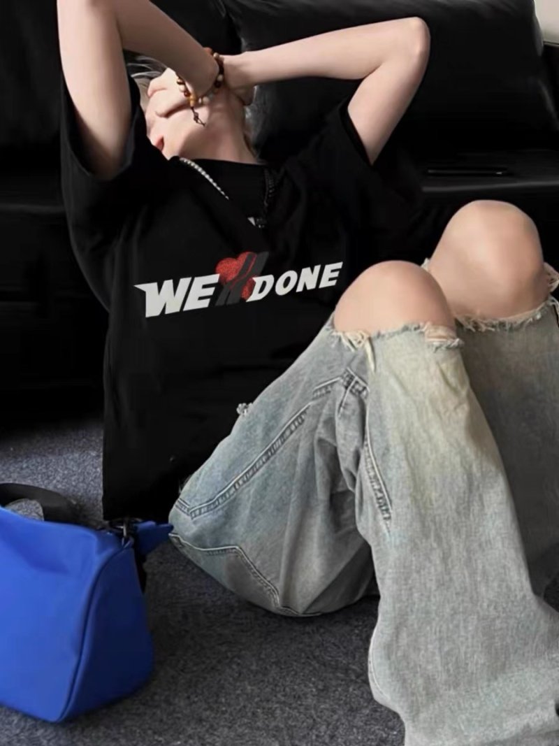 WE DONE Graphic Print Black T-Shirt view