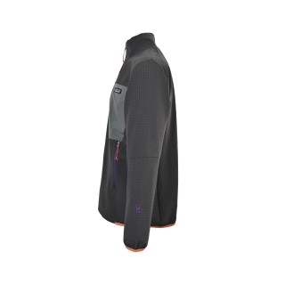 Patagonia Logo Zip Fleece Jacket Black Grey view 2