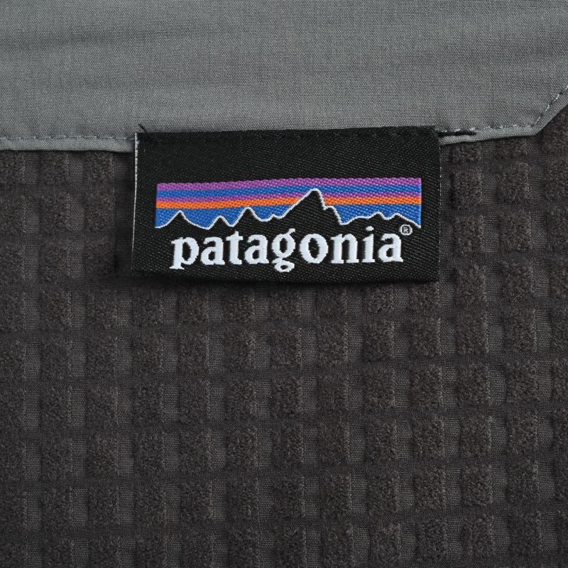 Patagonia Logo Zip Fleece Jacket Black Grey view