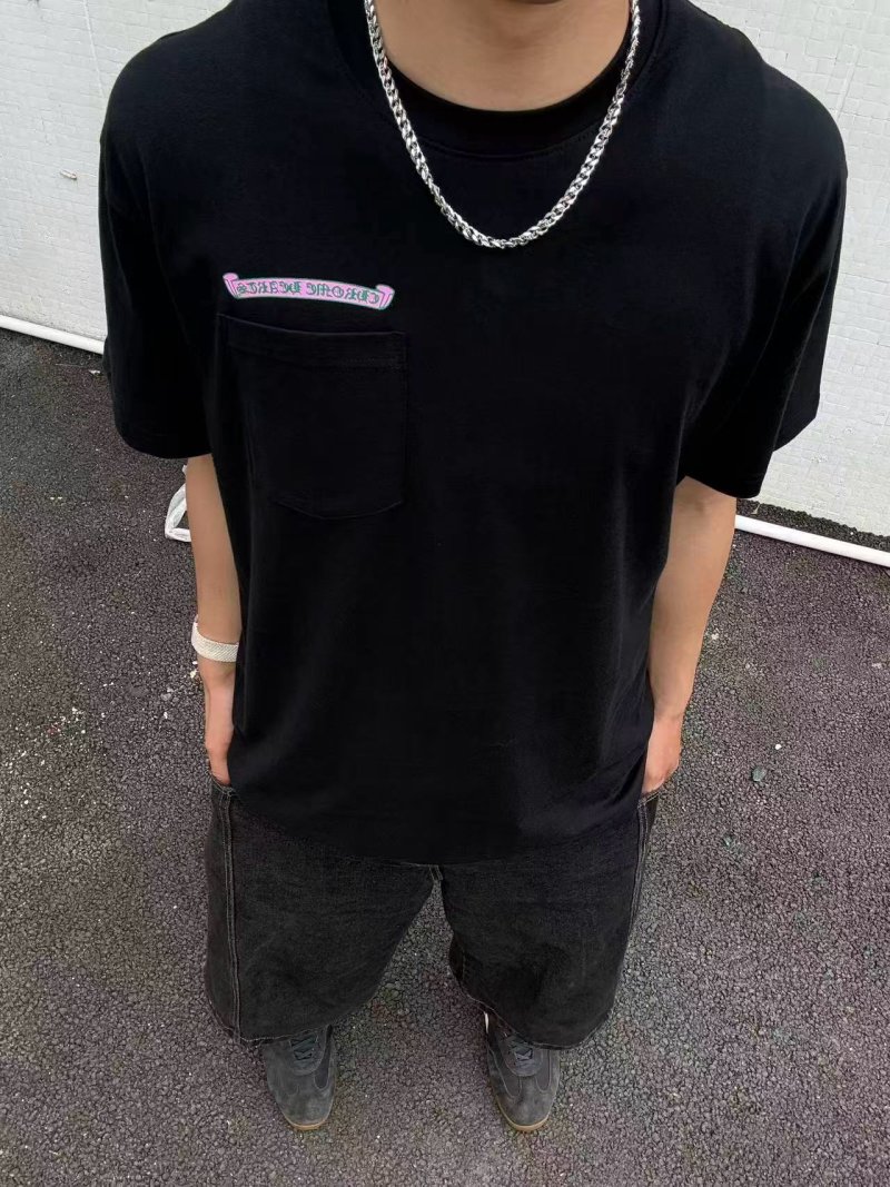 White Pocket T-Shirt with Chest Graphic Print view