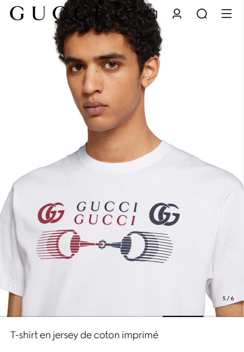 Gucci Logo Print White T-Shirt view