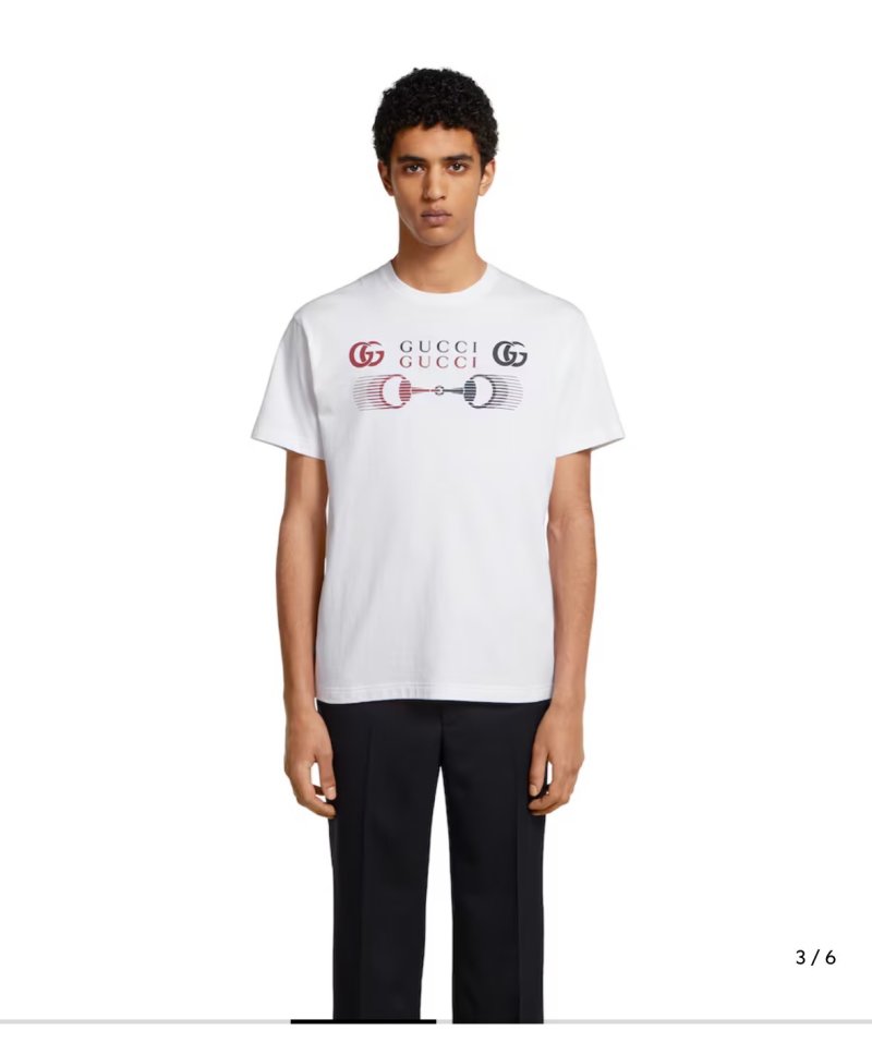 Gucci Logo Print White T-Shirt view