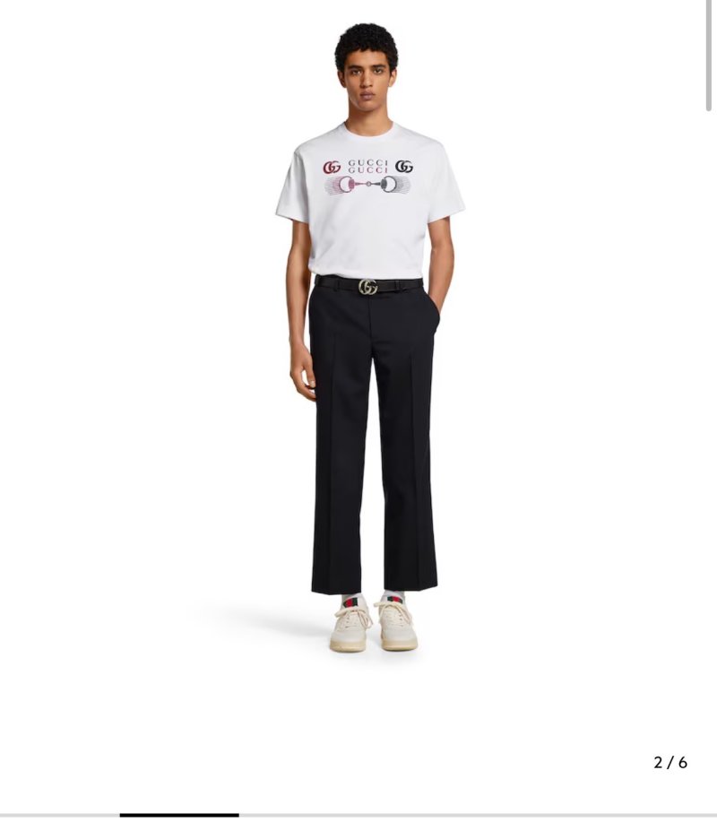 Gucci Logo Print White T-Shirt view