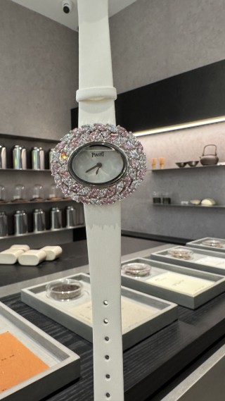 Piaget High Jewelry Diamond Sapphire Watch White Gold Rose Gold view 3