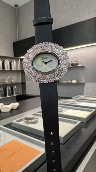 Piaget High Jewelry Diamond Sapphire Watch White Gold Rose Gold view 4