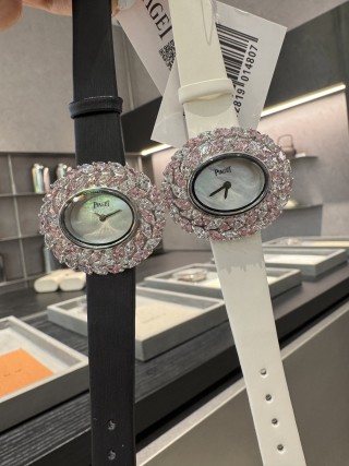 Piaget High Jewelry Diamond Sapphire Watch White Gold Rose Gold view 5