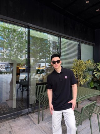 Canada Goose Black Short Sleeve Polo Shirt view 2