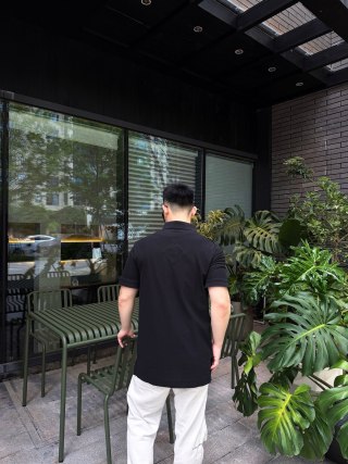 Canada Goose Black Short Sleeve Polo Shirt view 3