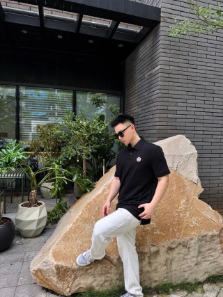 Canada Goose Black Short Sleeve Polo Shirt view 4