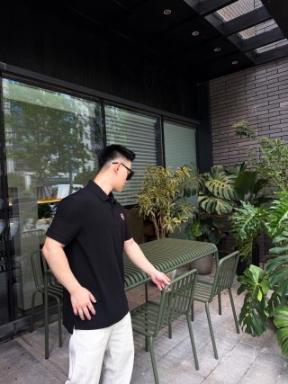 Canada Goose Black Short Sleeve Polo Shirt view 6