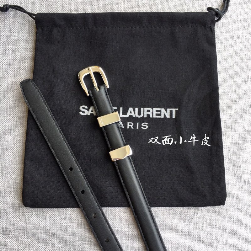 Celine Black Leather Belt with Gold Hardware 1.8cm view