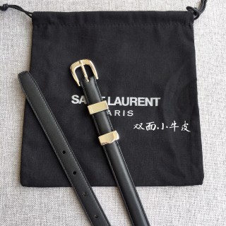 Celine Black Leather Belt with Gold Hardware 1.8cm view 4
