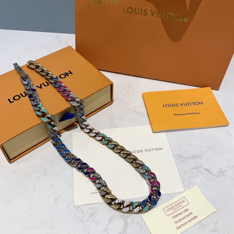 Louis Vuitton Chain Links Multicolor Cuban Necklace 60cm view